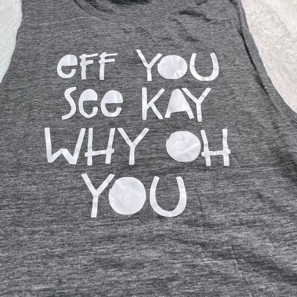 Womens tank top EFF You See Kay size M - Picture 3 of 5